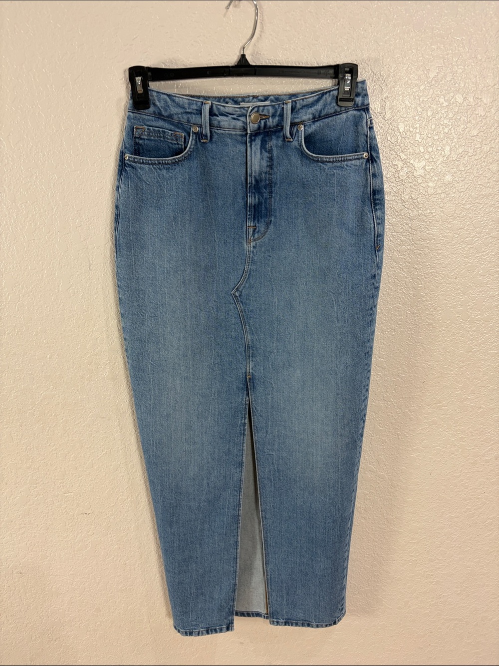 Good American ,Front Maxi,Size 8/29, High-Waist Blue Denim Pencil Skirt Jeans - Picture 5 of 17